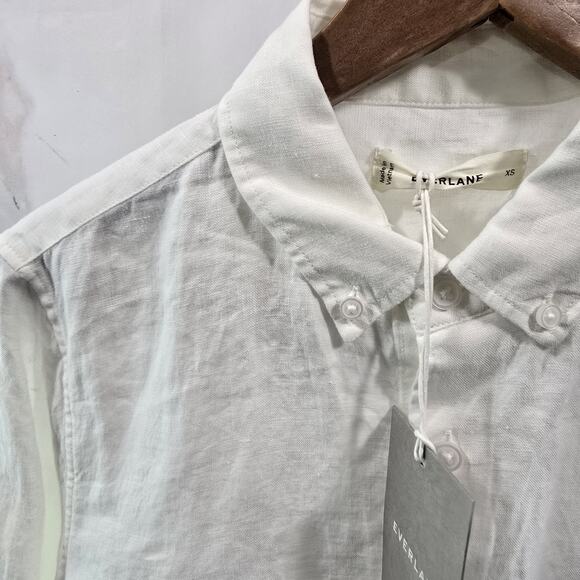 Everlane Shirt Mens White Linen Long Sleeve Button Down European Flax - Picture 2 of 13